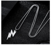 Sterling Silver Lightning Bolt Pendant Necklace