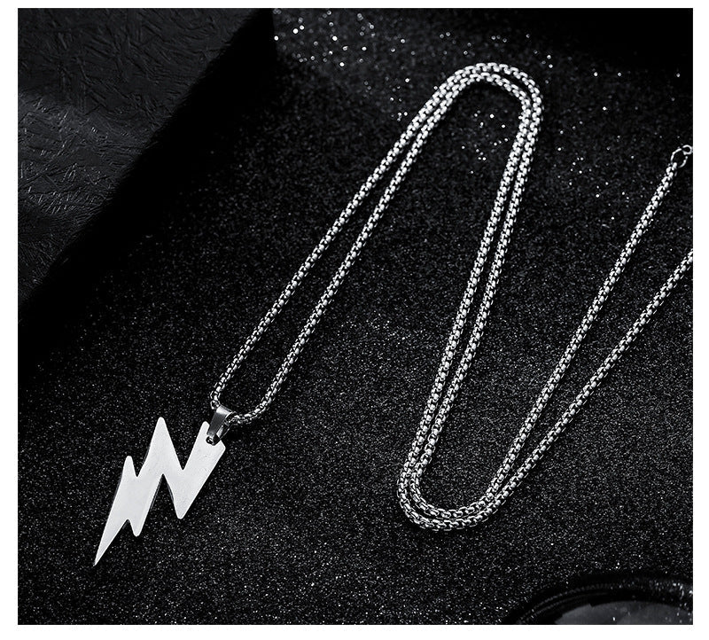 Sterling Silver Lightning Bolt Pendant Necklace