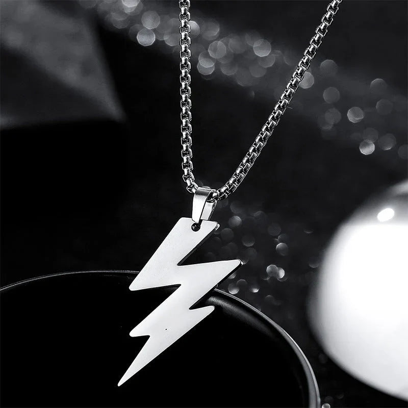 Sterling Silver Lightning Bolt Pendant Necklace