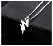 Sterling Silver Lightning Bolt Pendant Necklace