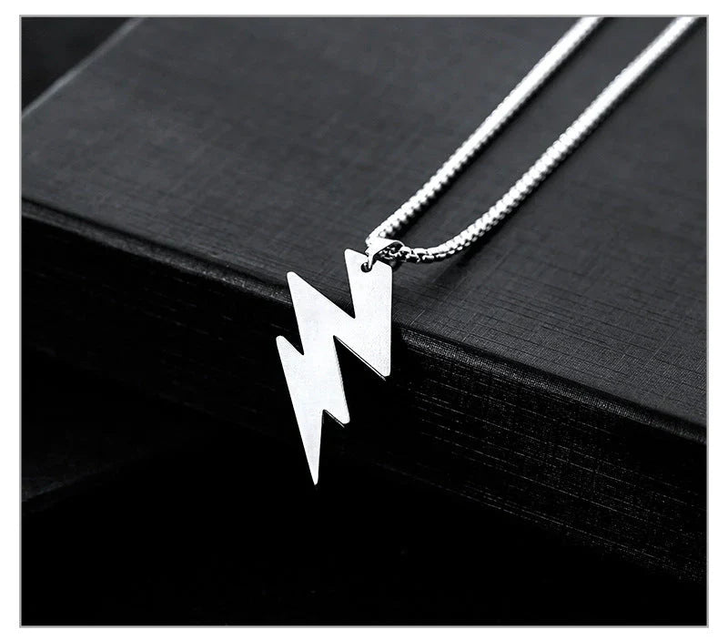 Sterling Silver Lightning Bolt Pendant Necklace