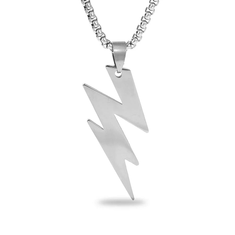 Sterling Silver Lightning Bolt Pendant Necklace