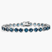 Sterling Silver London Blue Topaz Tennis Bracelet