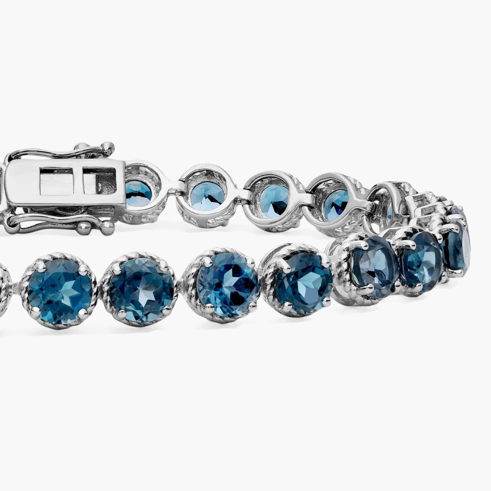 Sterling Silver London Blue Topaz Tennis Bracelet