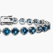 Sterling Silver London Blue Topaz Tennis Bracelet