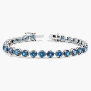 Sterling Silver London Blue Topaz Tennis Bracelet