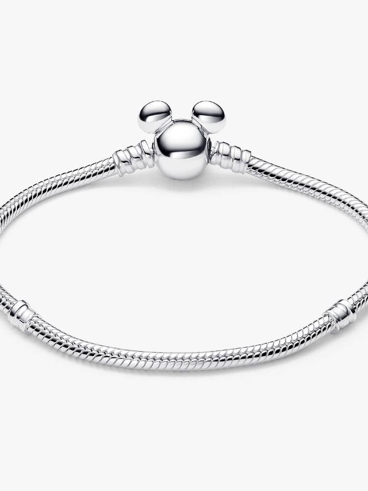 Sterling Silver Snake Chain Bracelet with Character Clasp