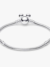 Sterling Silver Snake Chain Bracelet with Character Clasp