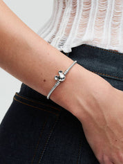 Sterling Silver Snake Chain Bracelet with Character Clasp