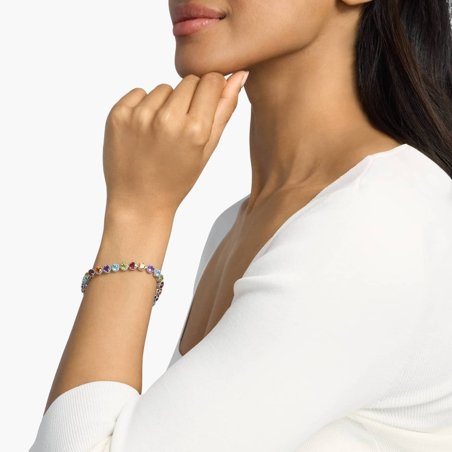 Carave Paris Rainbow Gemstone Tennis Bracelet