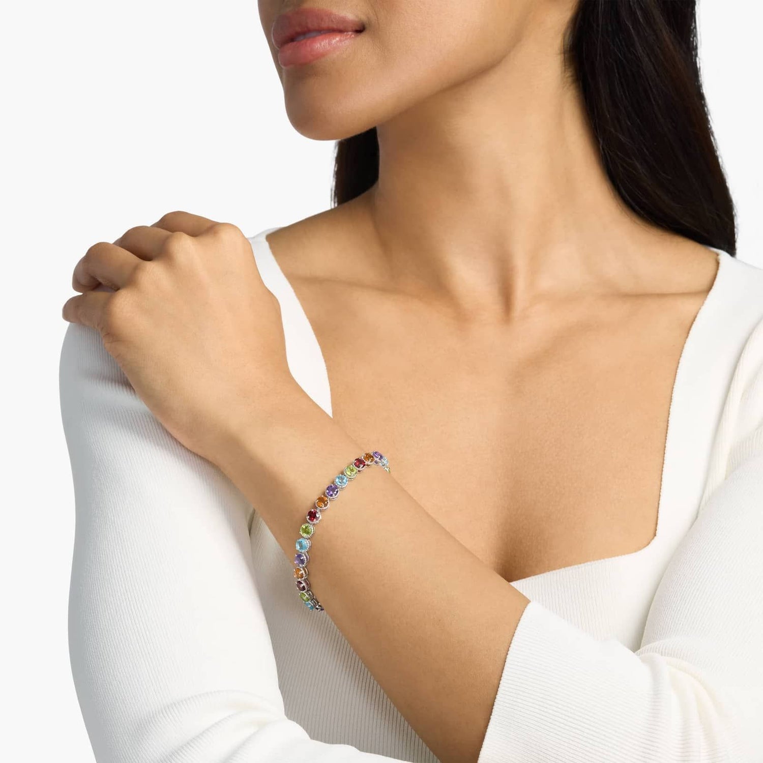 Carave Paris Rainbow Gemstone Tennis Bracelet