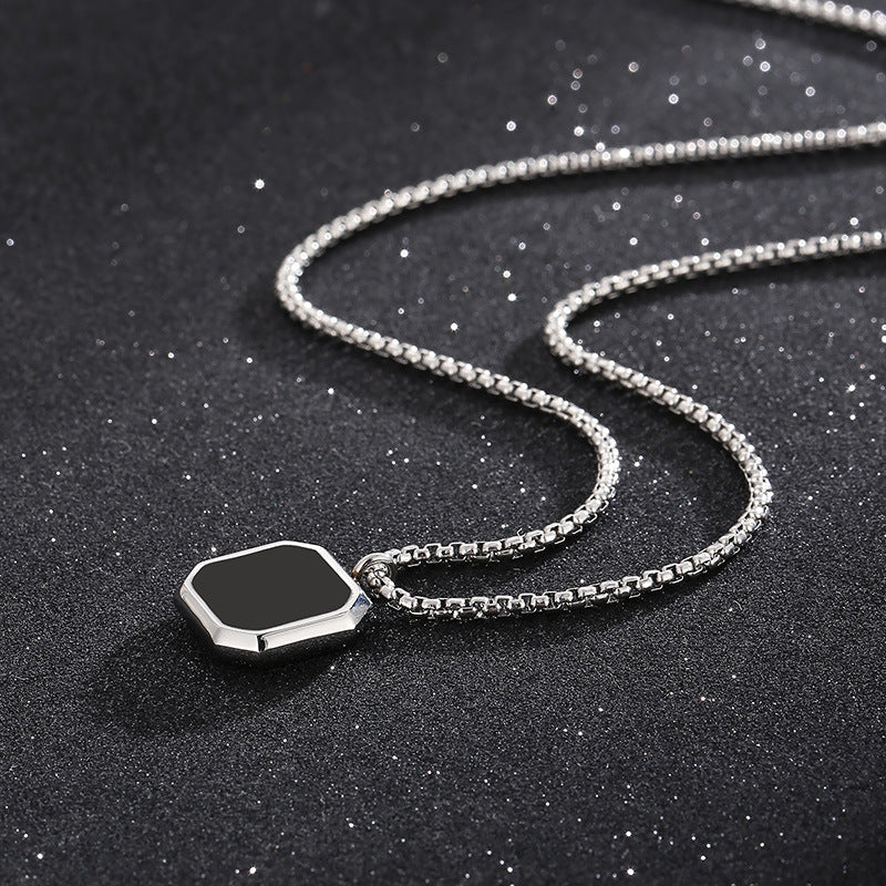 Carave Paris Octagon Black Onyx Pendant Necklace