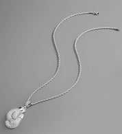 Sterling Silver Pave Diamond Boxing Gloves Pendant Chain Necklace