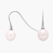 Sterling Silver Pearl Drop Hook Earrings