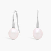 Sterling Silver Pearl Drop Hook Earrings