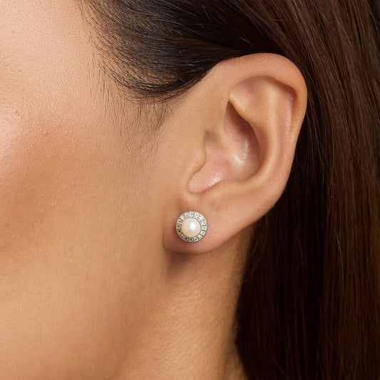 Carave Paris Pearl Halo Stud Earrings