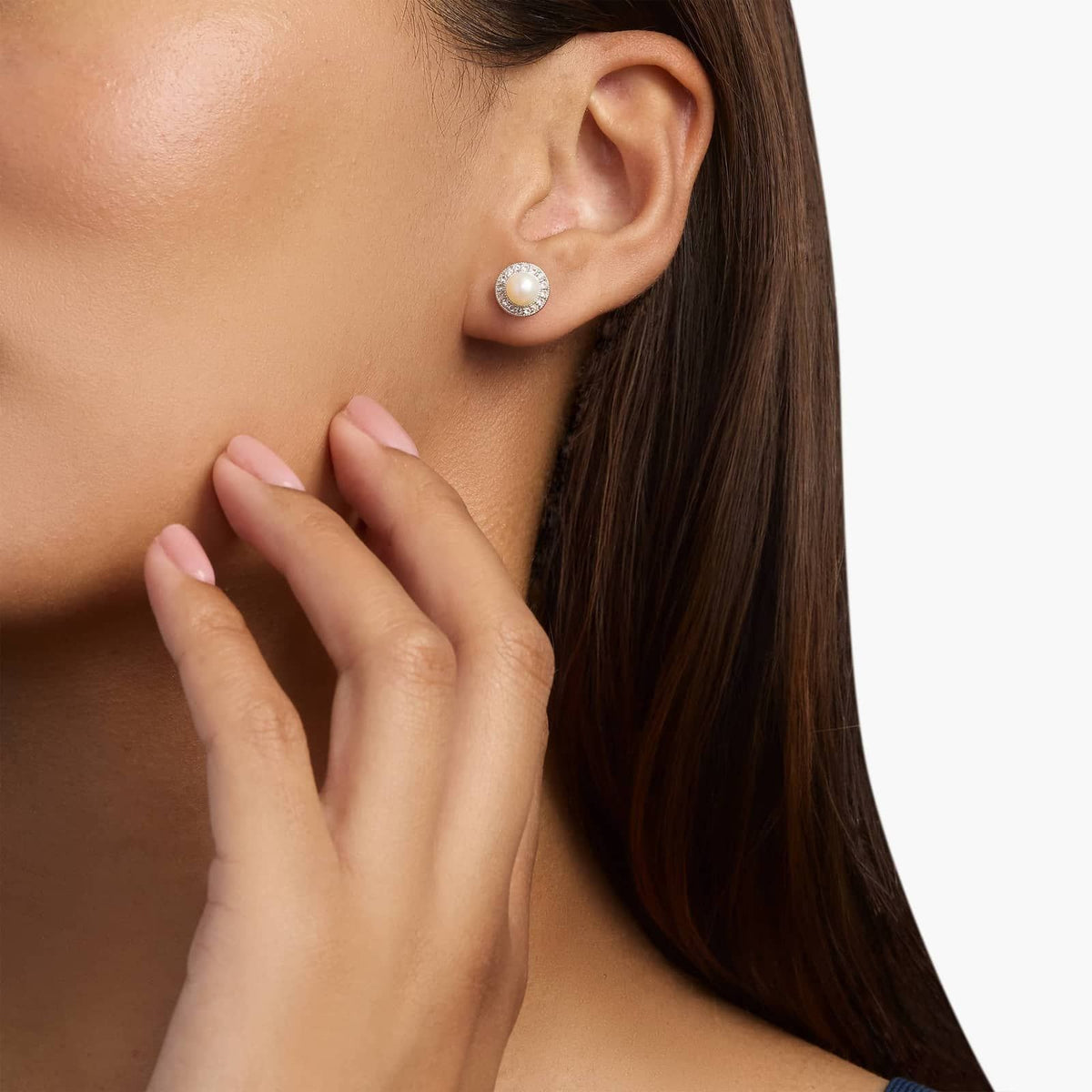 Carave Paris Pearl Halo Stud Earrings