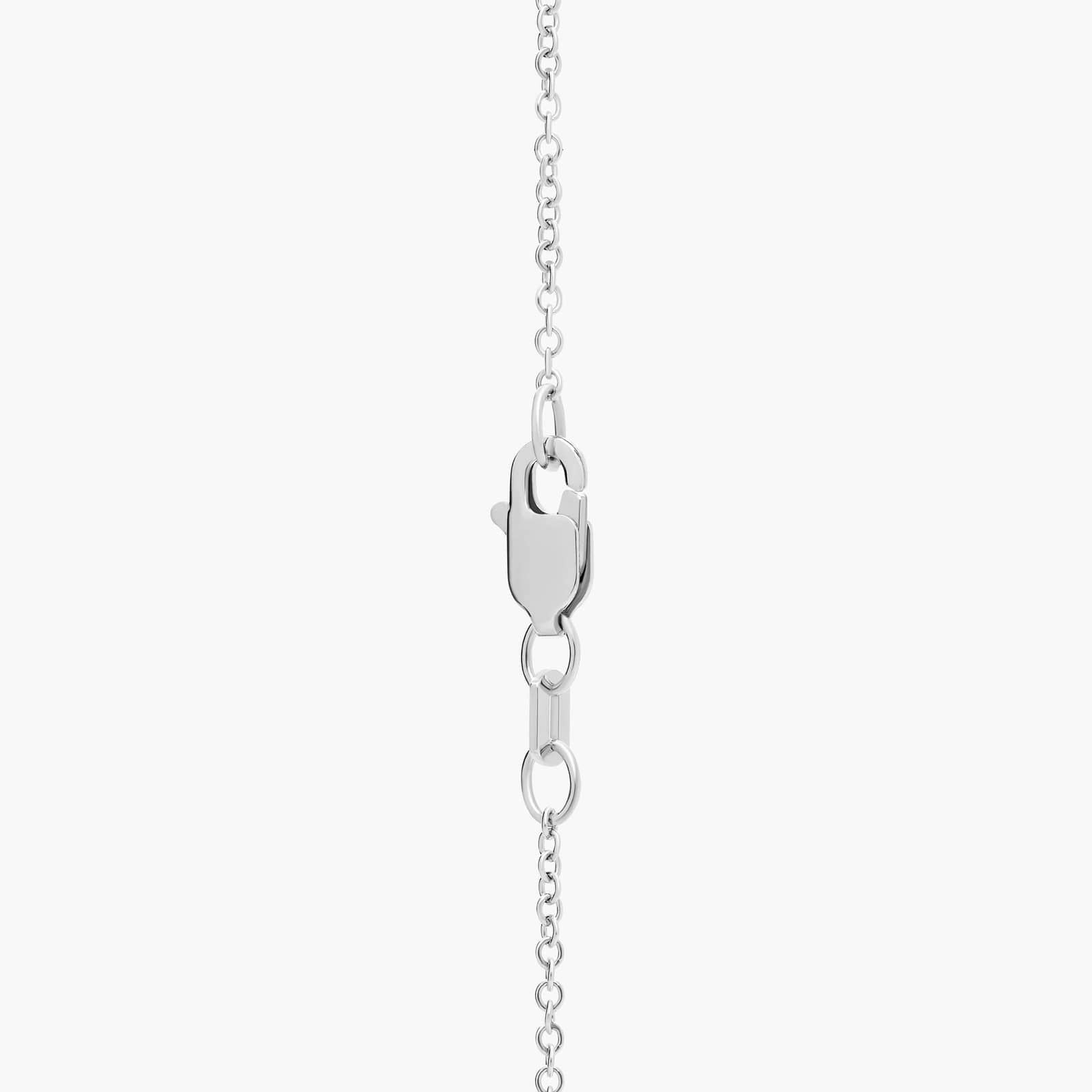 Sterling Silver Pink and White Stone Vertical Bar Pendant Necklace
