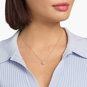 Carave Paris Pink Gemstone Halo Pendant Necklace