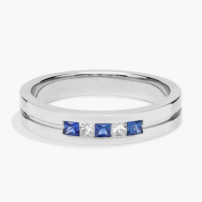 Carave Paris Blue Sapphire Channel Set Wedding Band Ring