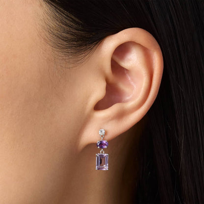 Carave Paris Amethyst Geometric Drop Earrings