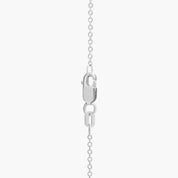 Sterling Silver Red and White Stone Vertical Bar Pendant Necklace
