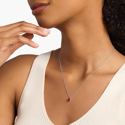Carave Paris Ruby Red Solitaire Pendant Necklace