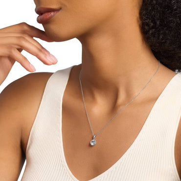 Carave Paris Aquamarine Rope Halo Solitaire Pendant Necklace