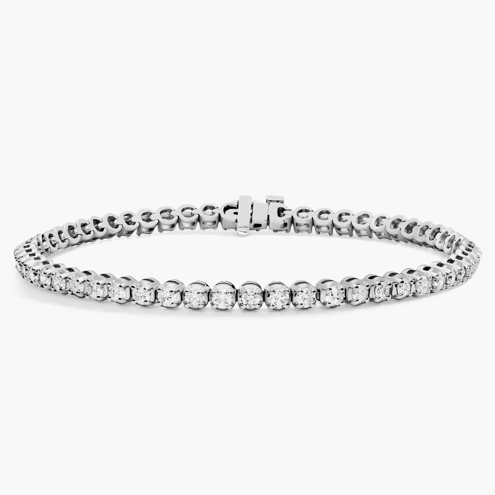 Sterling Silver Round Diamond Tennis Bracelet