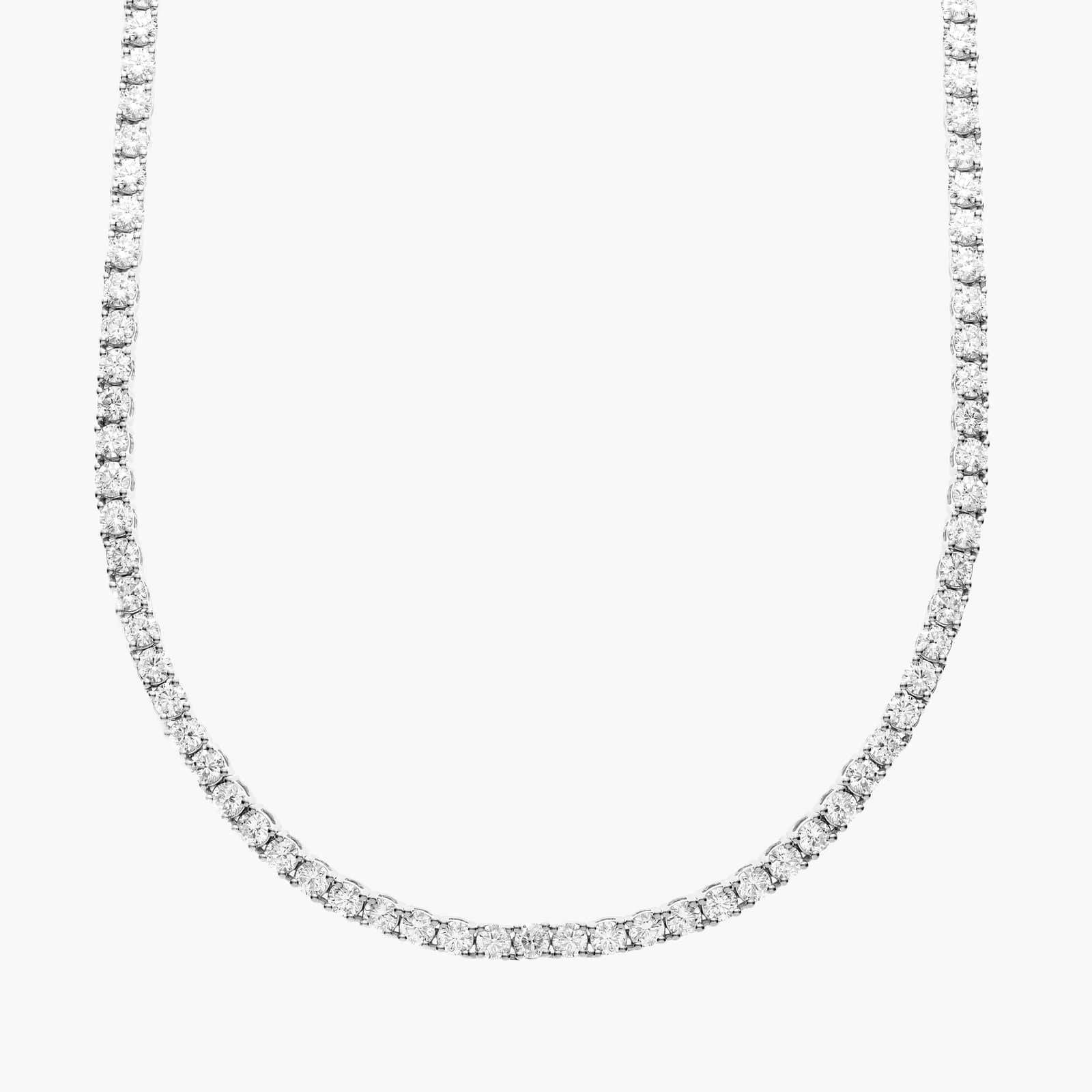 Sterling Silver Round Diamond Tennis Necklace