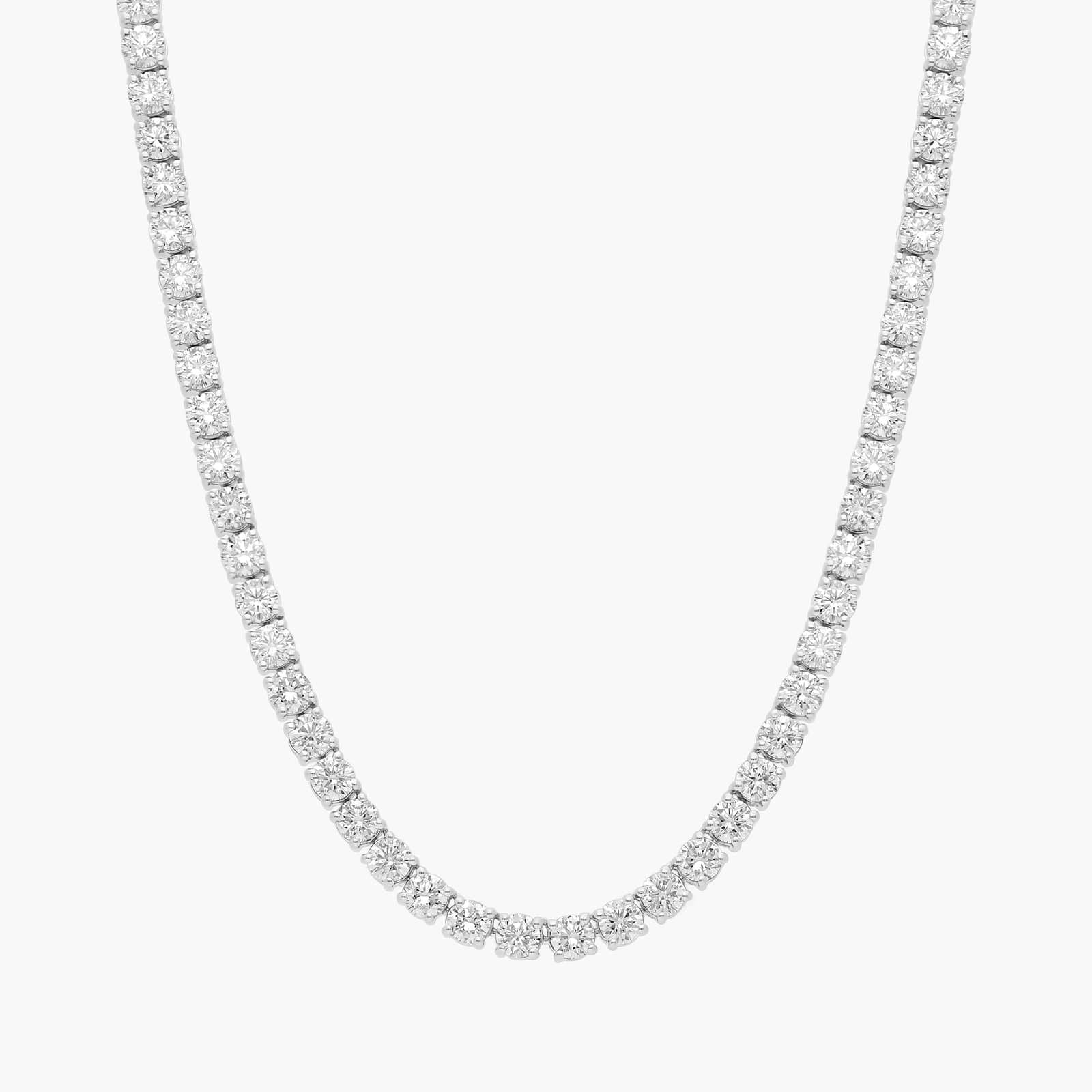 Sterling Silver Round Diamond Tennis Necklace