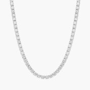 Sterling Silver Round Diamond Tennis Necklace