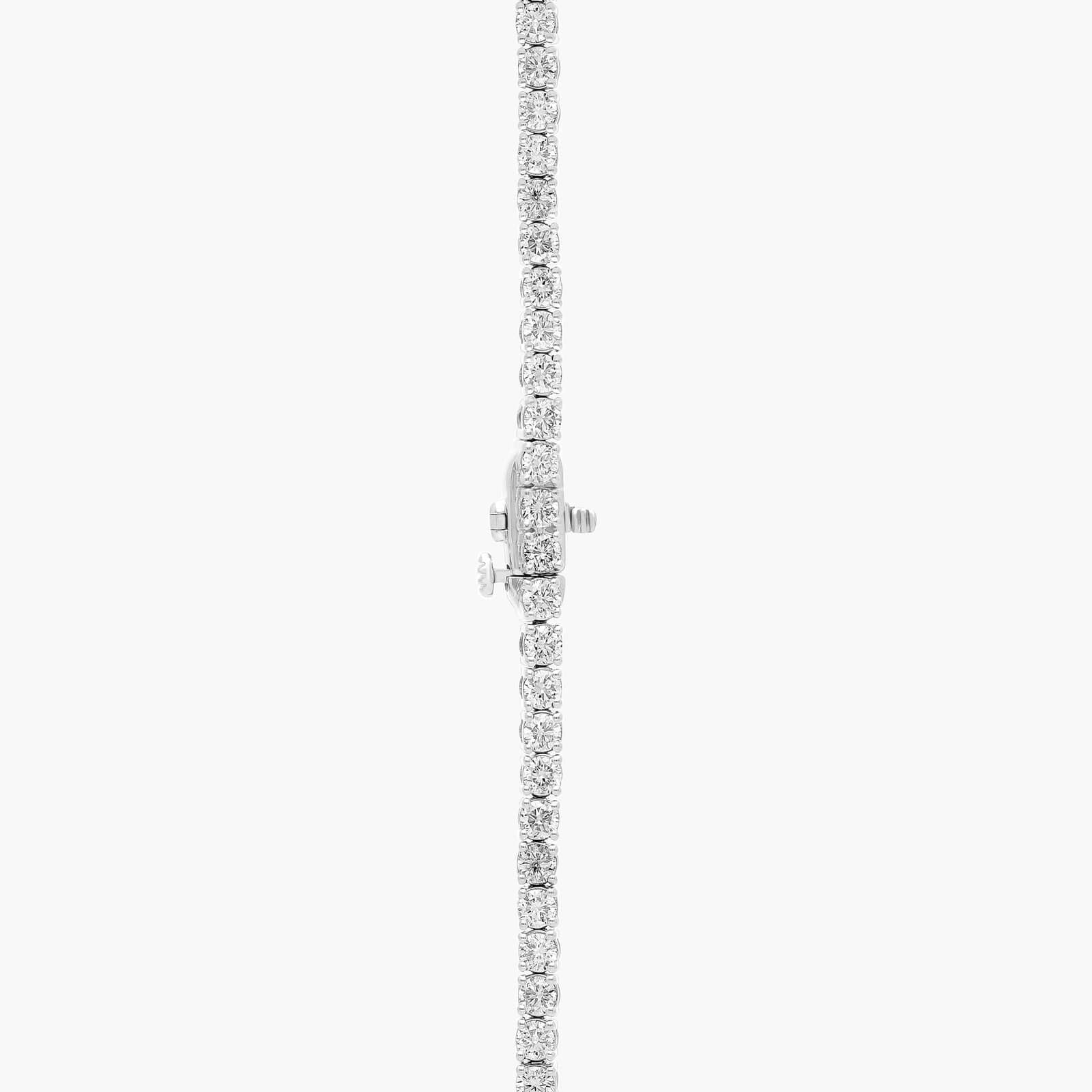 Sterling Silver Round Diamond Tennis Necklace