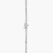 Sterling Silver Round Diamond Tennis Necklace