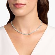 Sterling Silver Round Diamond Tennis Necklace