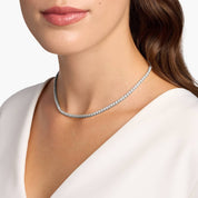 Sterling Silver Round Diamond Tennis Necklace