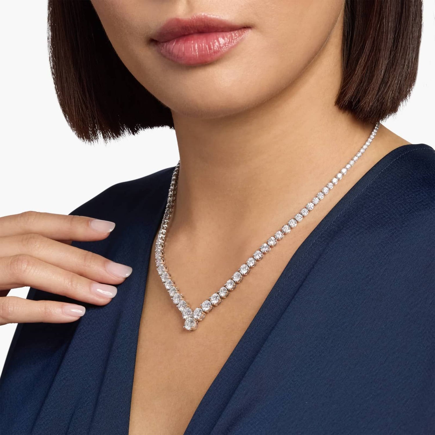 Carave Paris Diamond V Tennis Necklace