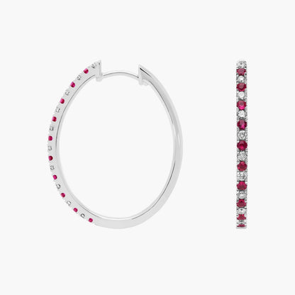 Carave Paris Pink Sapphire Pavé Hoop Earrings