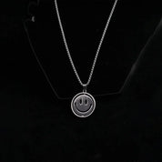 Sterling Silver Sad Face Emoji Pendant Necklace