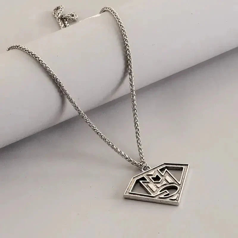 Sterling Silver Shield Initial Pendant Necklace