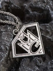 Sterling Silver Shield Initial Pendant Necklace