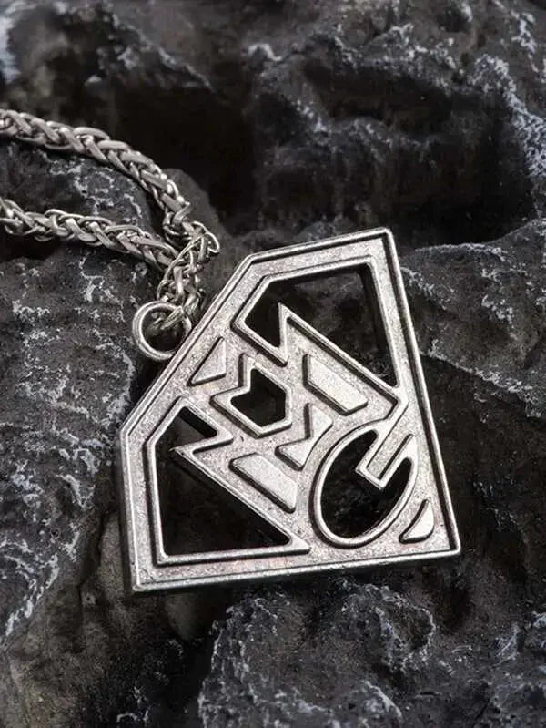Sterling Silver Shield Initial Pendant Necklace