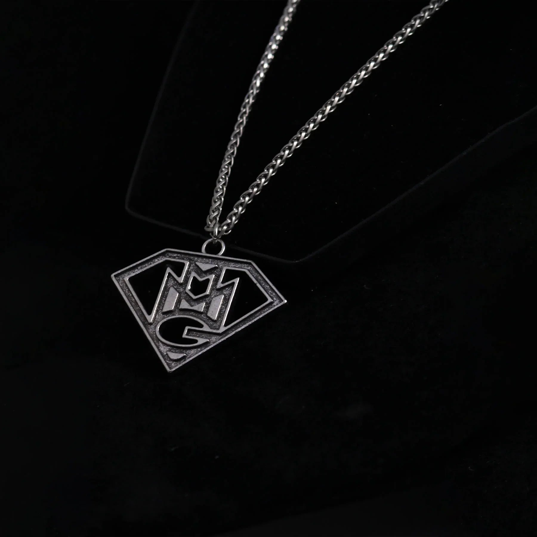 Sterling Silver Shield Initial Pendant Necklace