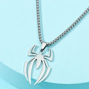 Sterling Silver Spider Symbol Pendant Chain Necklace