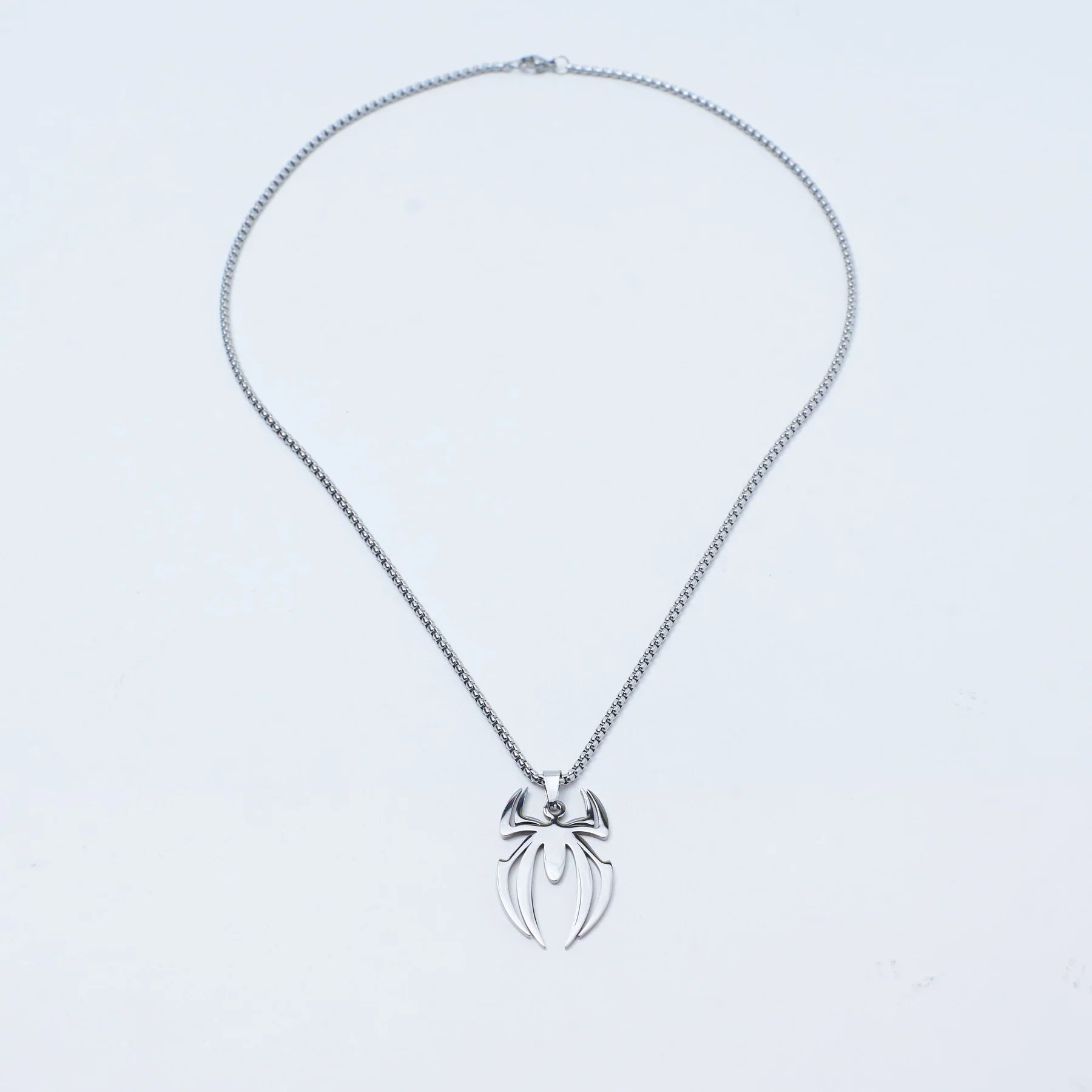 Sterling Silver Spider Symbol Pendant Chain Necklace