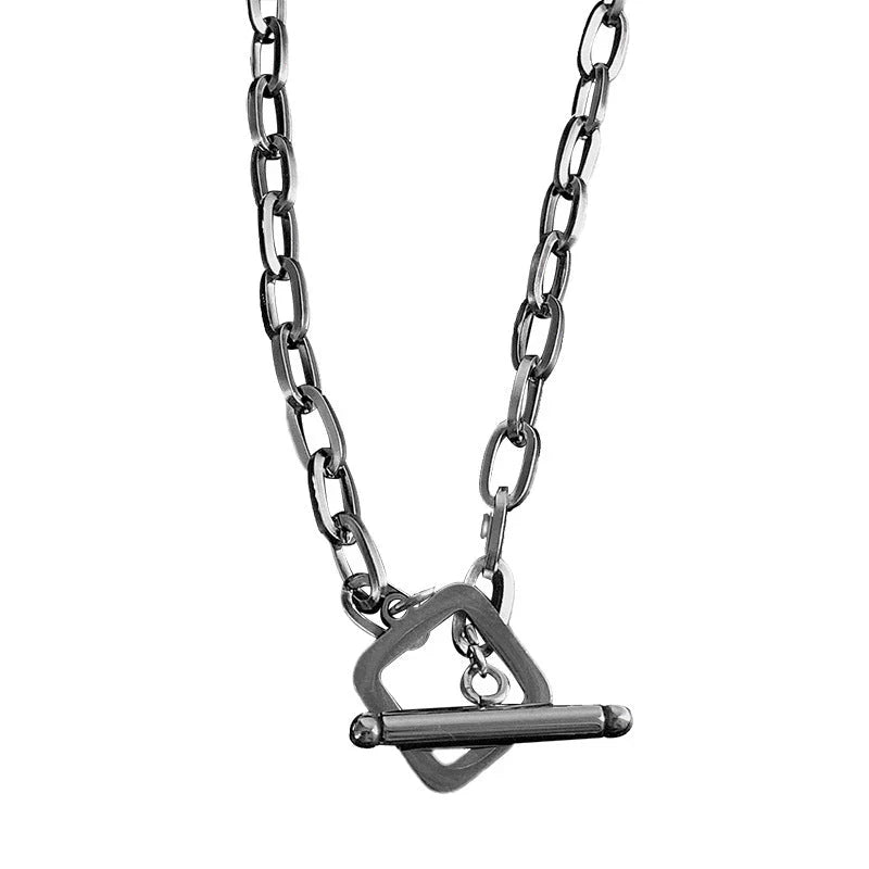 Carave Paris Geometric Link Chain Necklace with Toggle Clasp