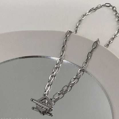 Carave Paris Geometric Link Chain Necklace with Toggle Clasp