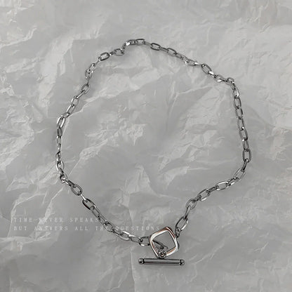 Carave Paris Geometric Link Chain Necklace with Toggle Clasp