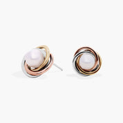Sterling Silver Pearl Knot Stud Earrings