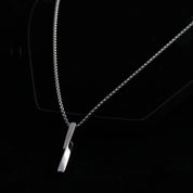 Sterling Silver Minimal Vertical Bar Pendant Necklace